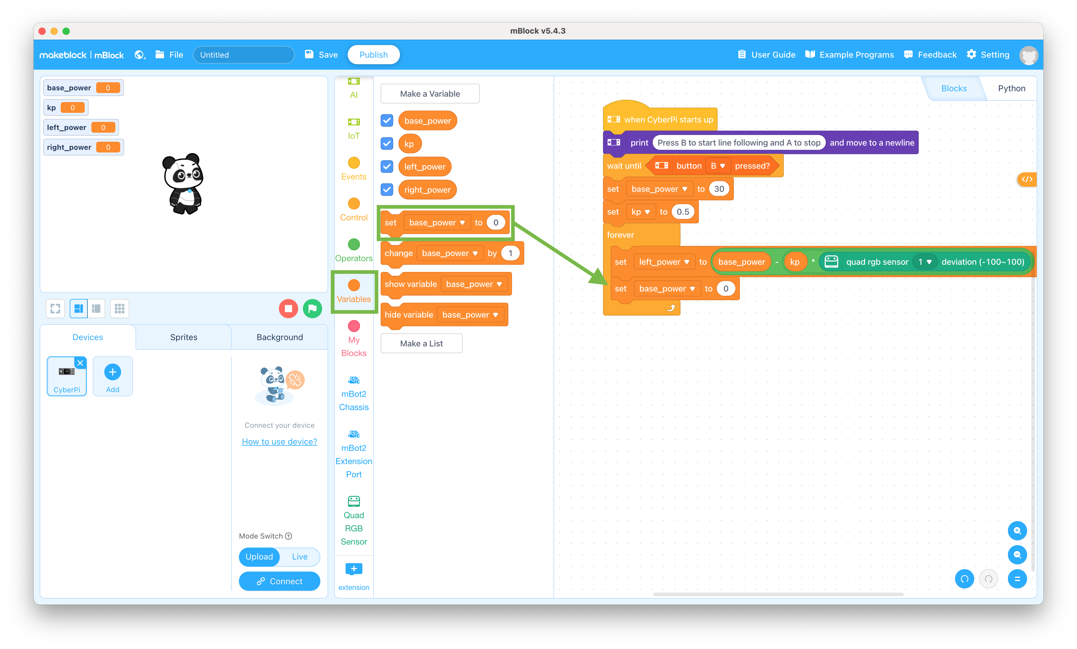 Set variable block