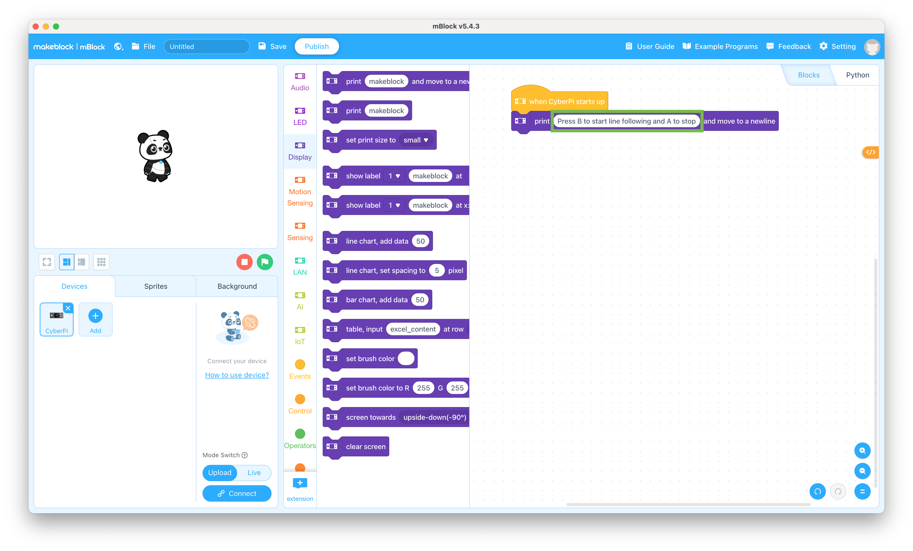 Set display message