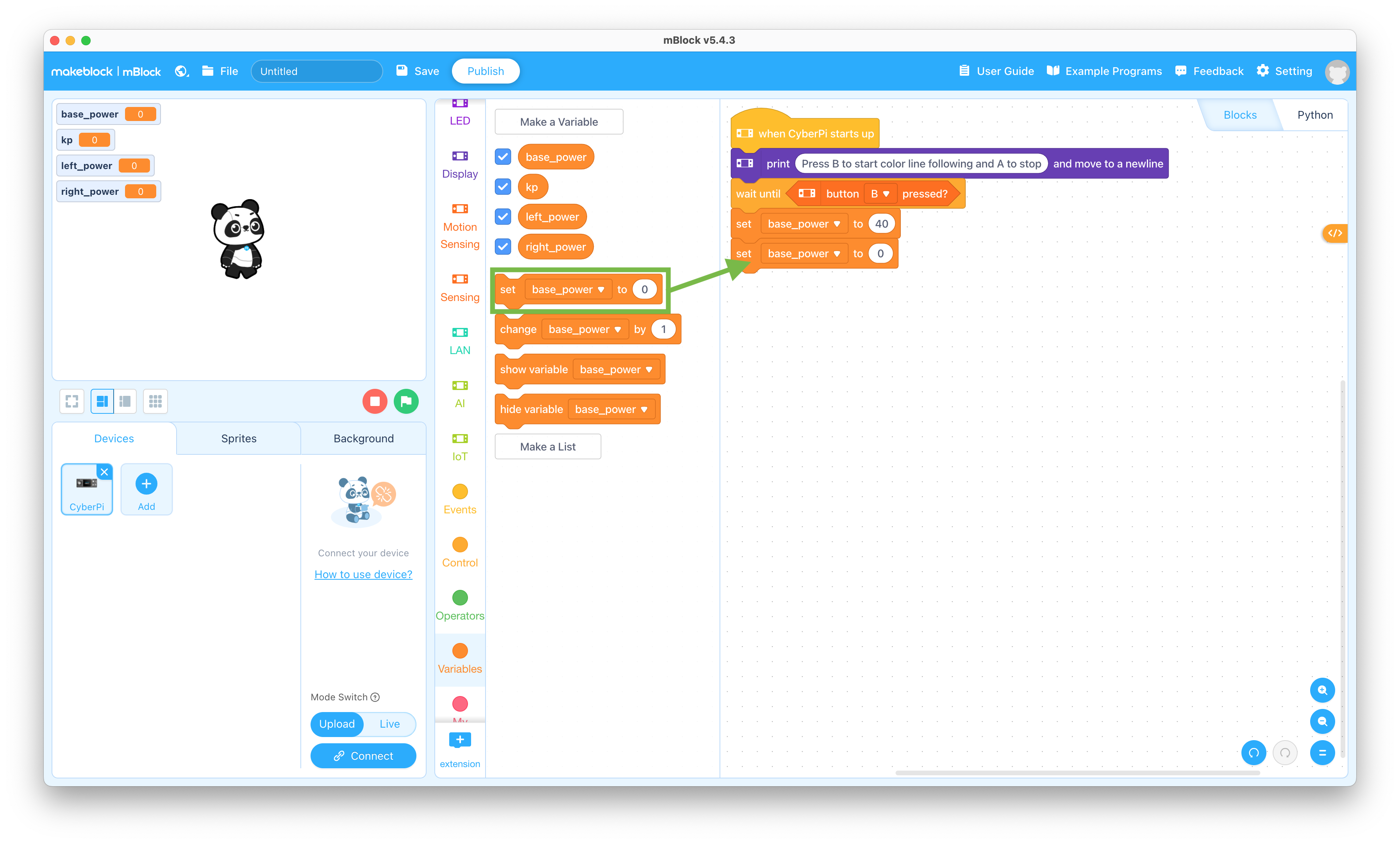 Set variable block