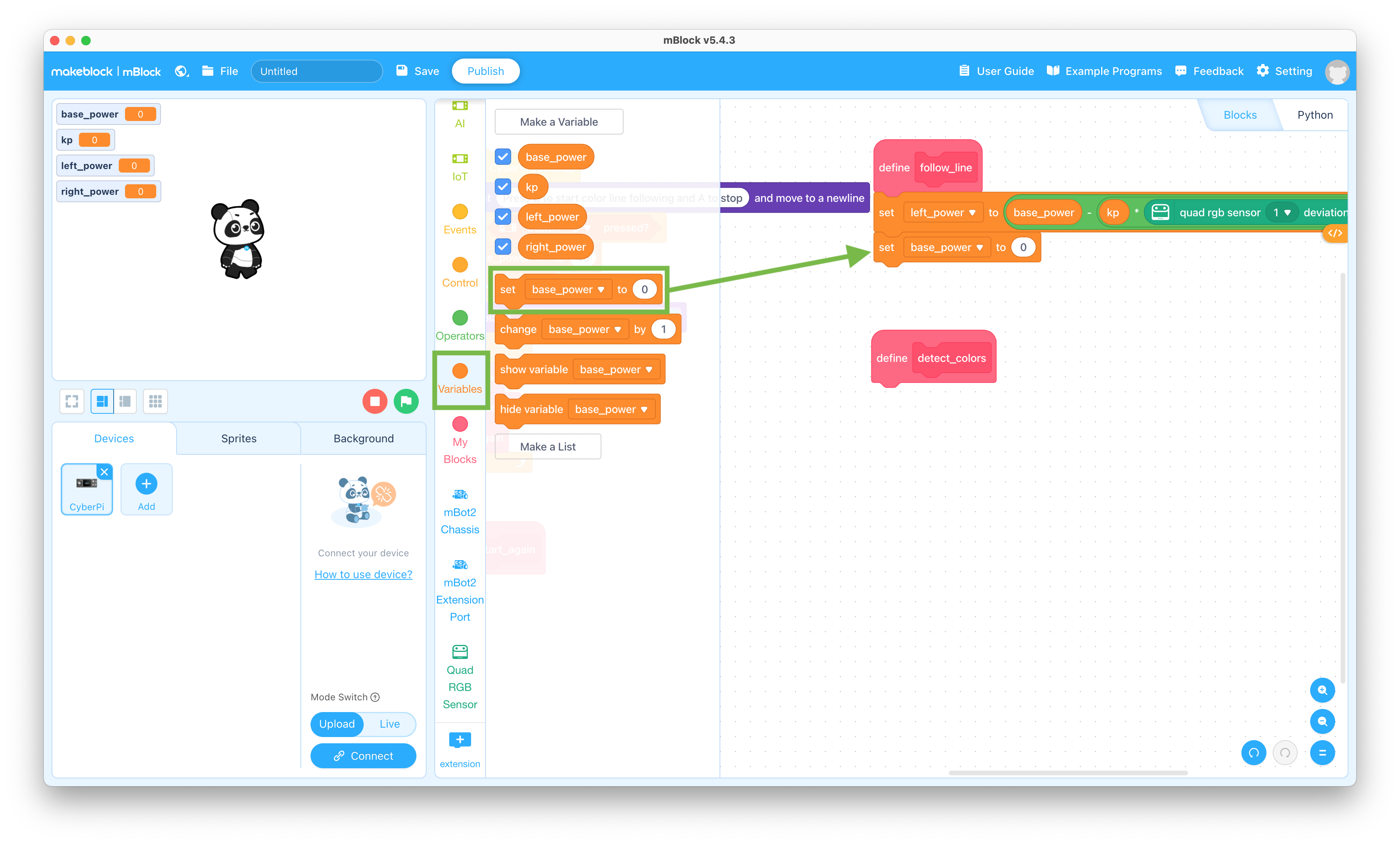 Set variable block