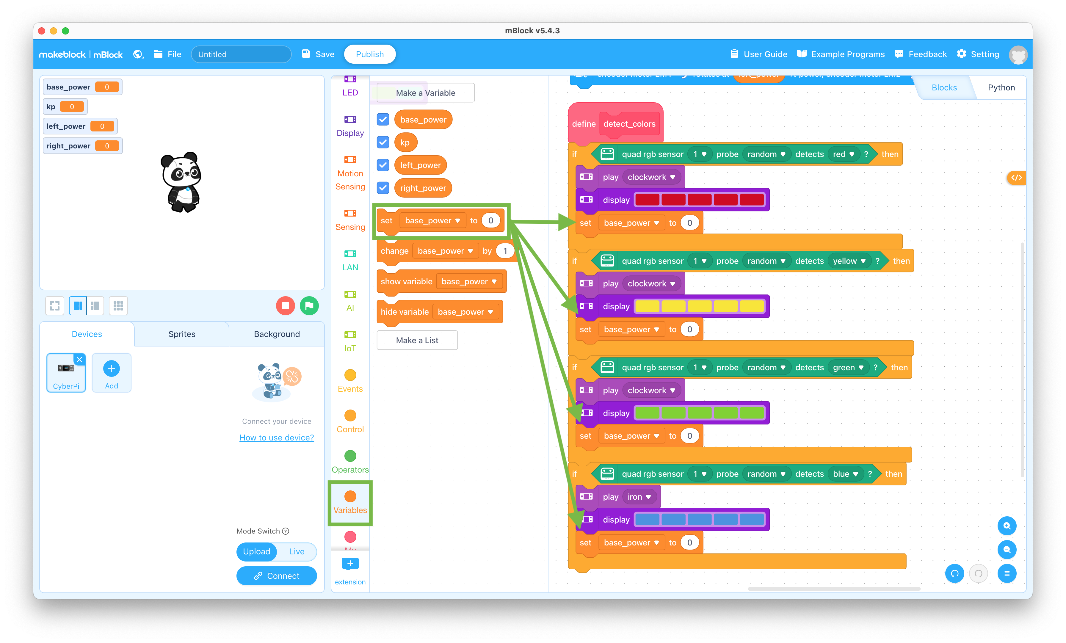 Set variable block