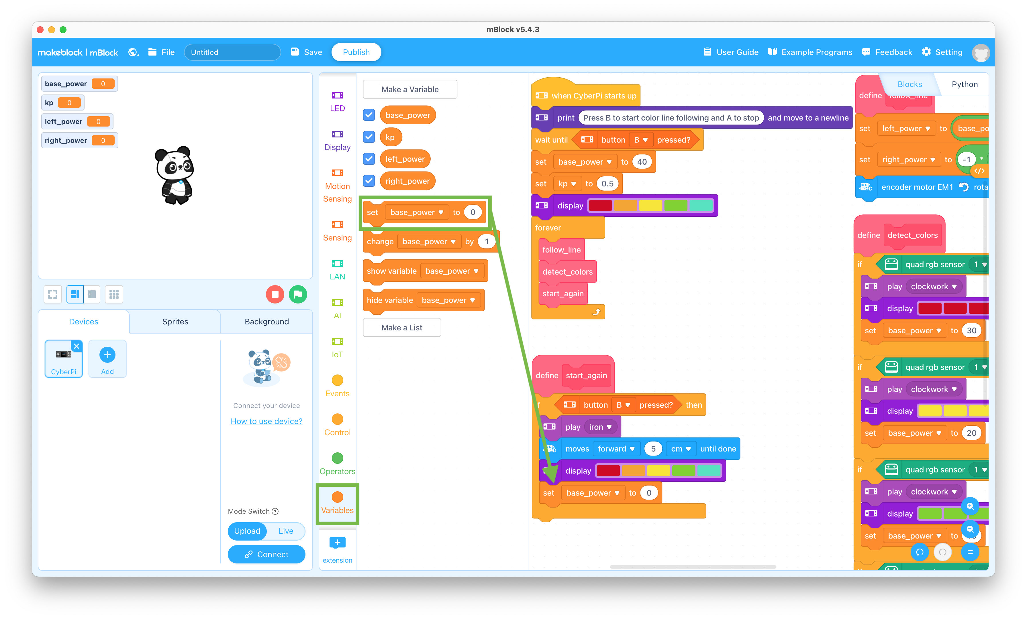 Set variable block