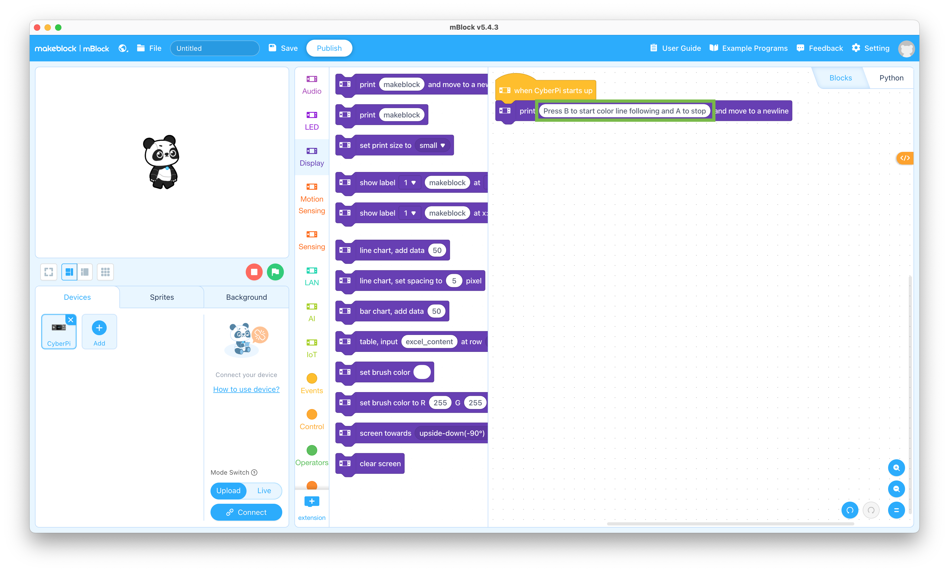 Set display message