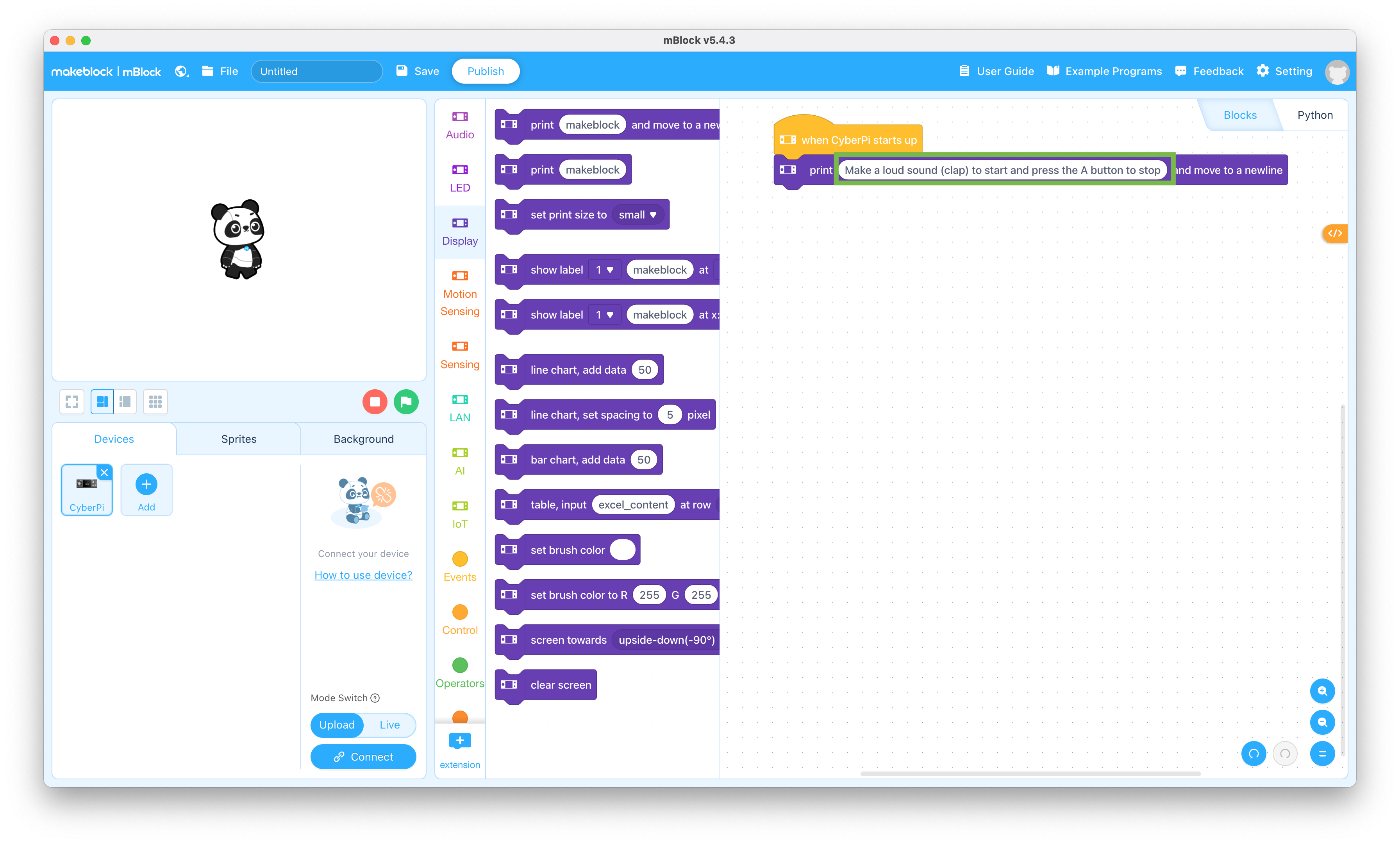 Set display message