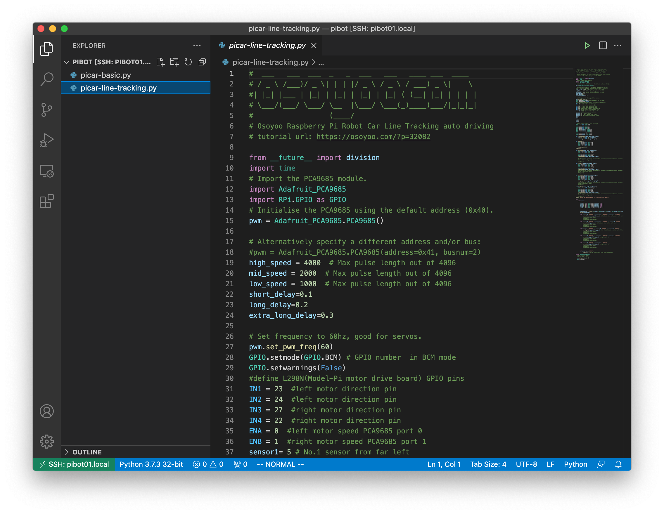 VSCode picar-line-tracking.py