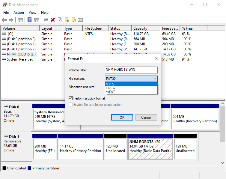 Select file system