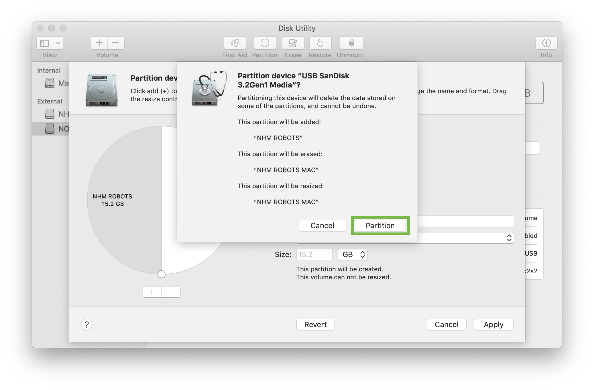 Create partitions