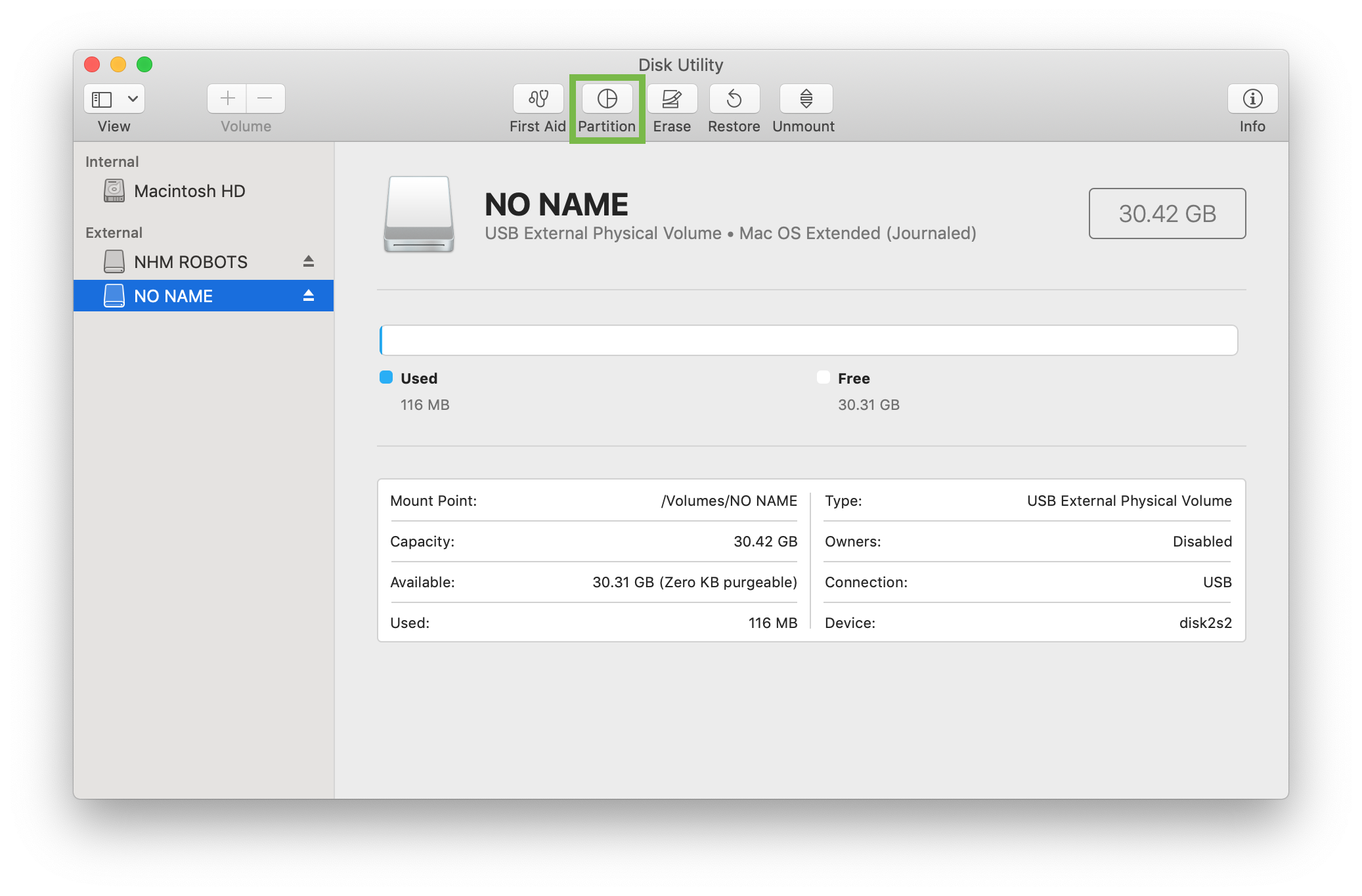 Partition drive