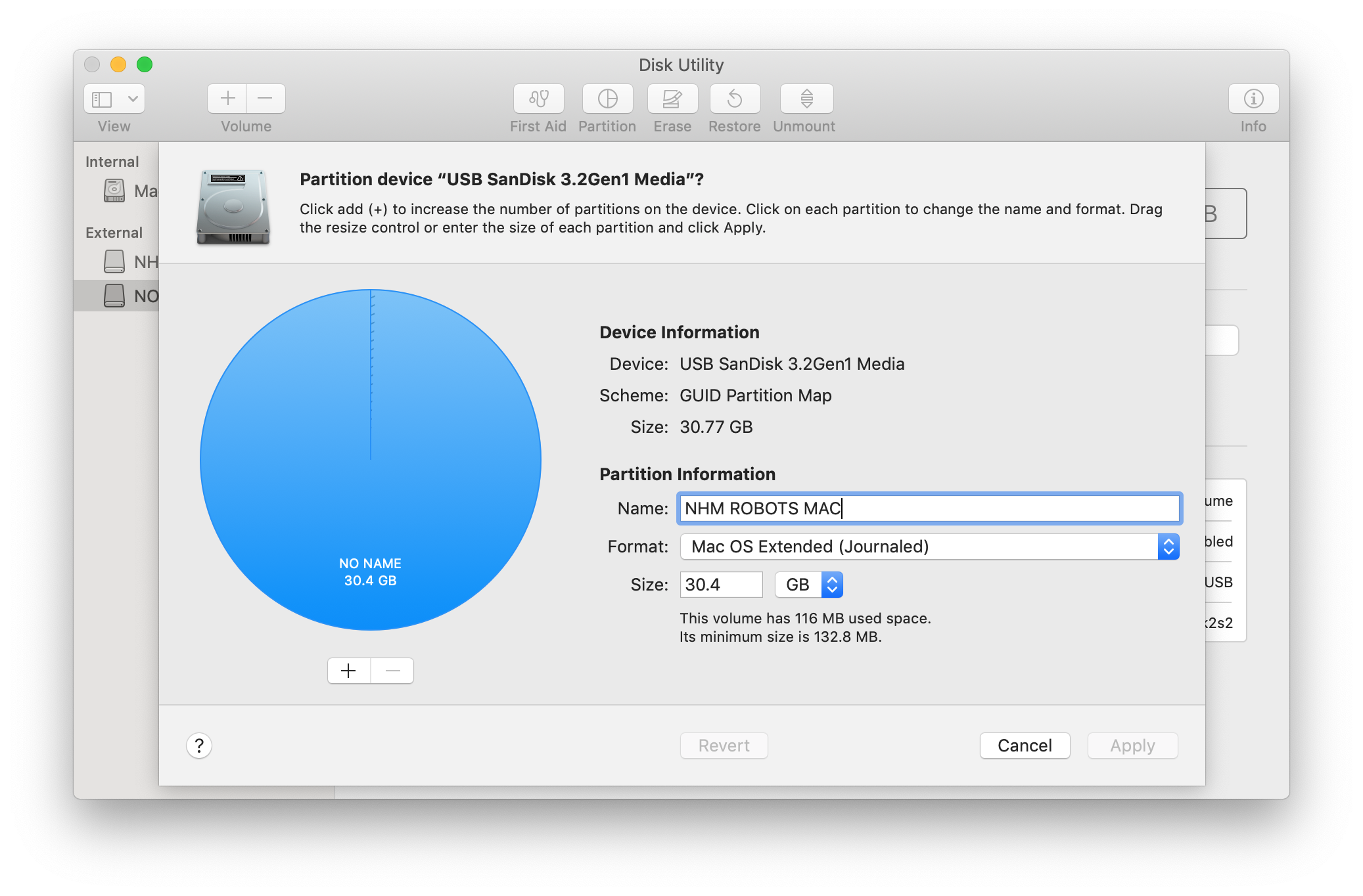 MacOS partition name