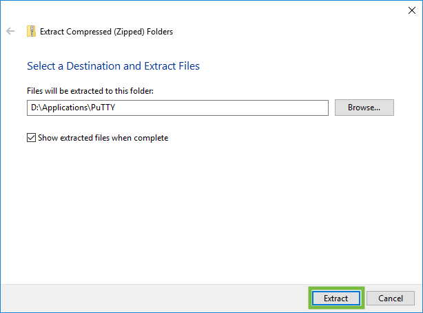 PuTTY Extract Files