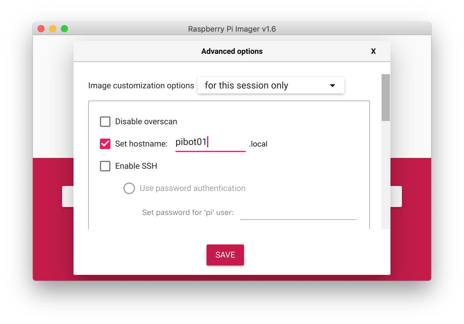 Advanced options - Hostname