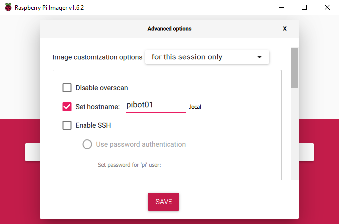 Advanced options - Hostname