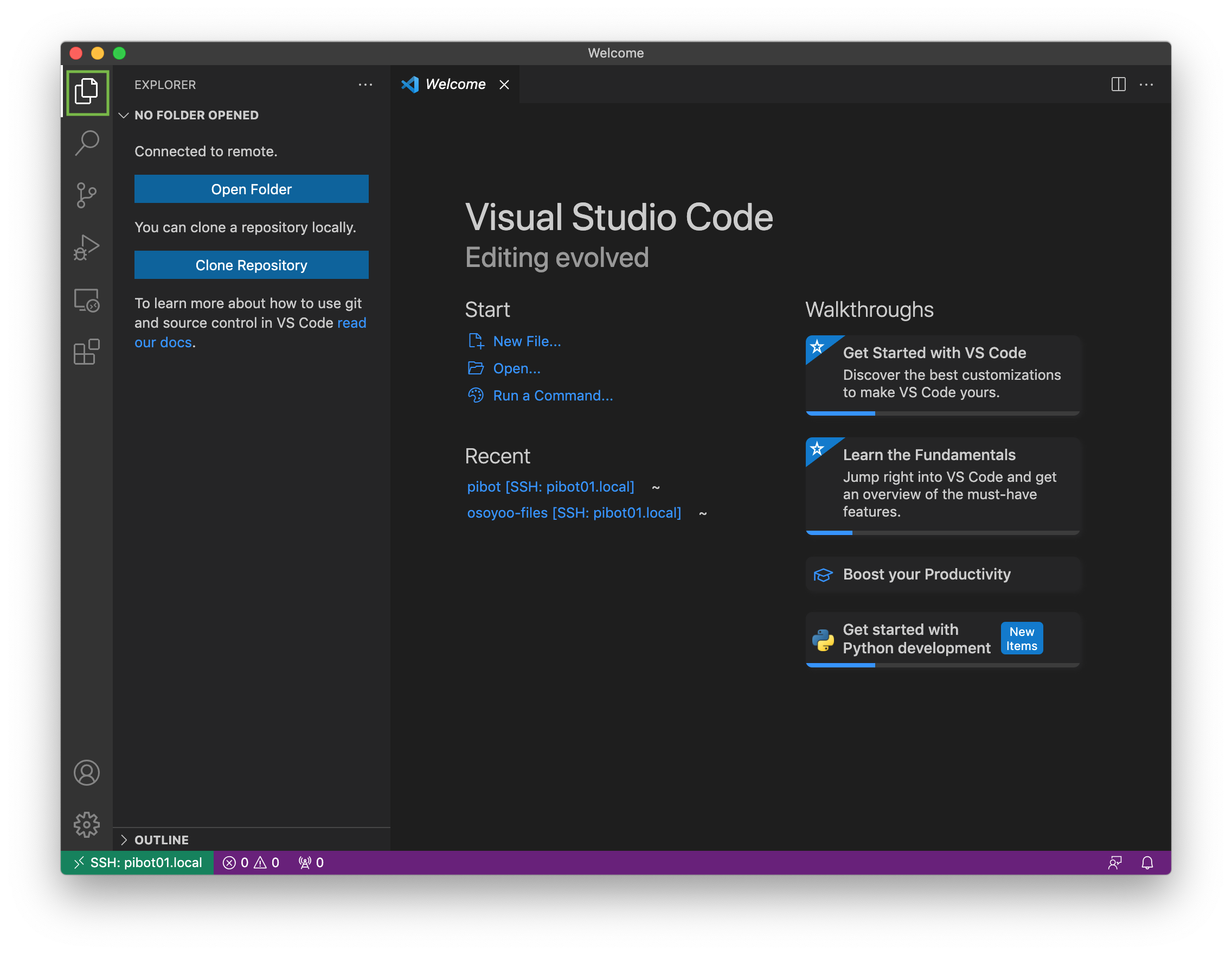 VSCode Open Folder