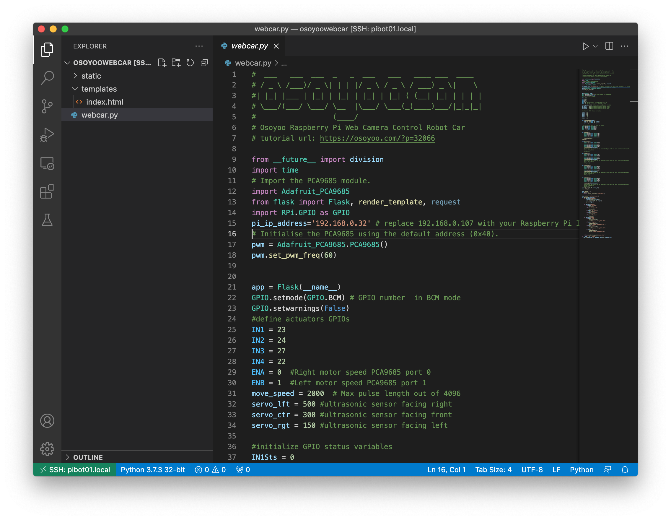 VSCode webcar.py