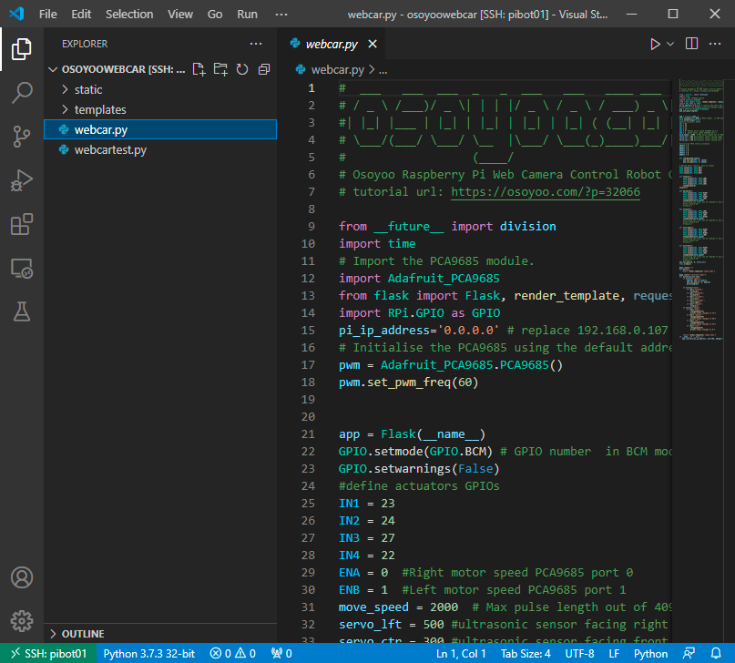 VSCode webcar.py