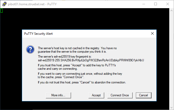 PuTTY Security Alert